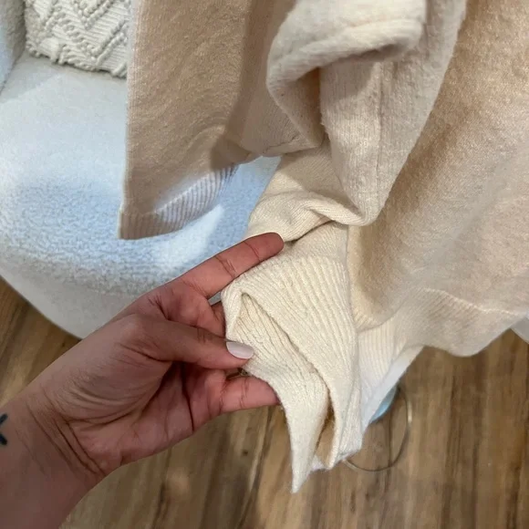 J. Crew Oversized Stretch Wool V-neck Tunic Sweater L - Picture 6 of 6